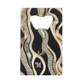 Diamants blancs et rayures dorées zèbres sur noir (Dos)