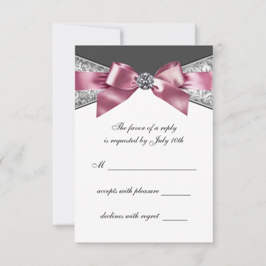 Diamants blancs noir rose RSVP (Dos)