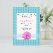 Diamants bleus et invitation d'anniversaire floral (Debout devant)
