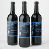 Diamants Bleus Mariage M. Mme Black Wine Étiquette (Bouteilles)