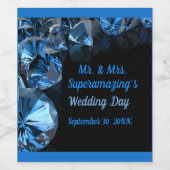 Diamants Bleus Mariage M. Mme Black Wine Étiquette (Étiquettes simples)