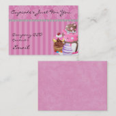 Diamants Carte de visite de Cupcake's Damask Desig (Devant / Derrière)