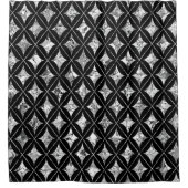 Diamants d'argent sur rideau de douche noir (Devant)