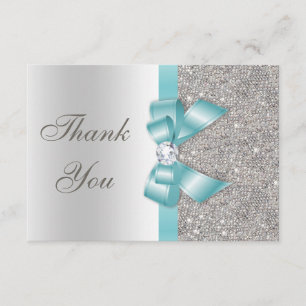 Diamants d'argent turquoise Faux Bow Merci