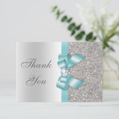 Diamants d'argent turquoise Faux Bow Merci (Debout devant)