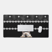 Diamants De Chat Birman Sur Mat De Bureau Noir (Clavier et souris)