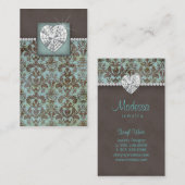 Diamants de coeur de bijoux de carte de visite de (Devant / Derrière)