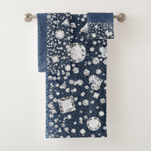 Diamants de denim de jean bleu glamour tendance Bl