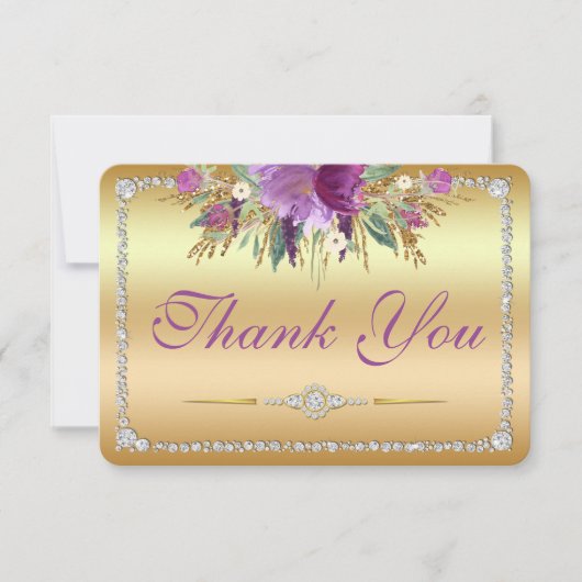 Diamants de fleurs Mariage Merci or (Devant)