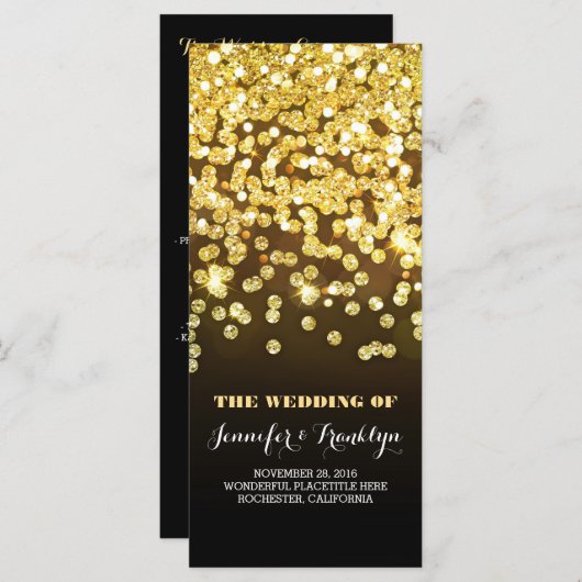 Diamants de Parties scintillant d'or Programmes de (Devant / Derrière)