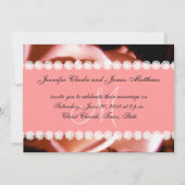 Diamants de rose corail Faire-part de mariage d'im (Dos)