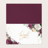 Diamants d'or Carte de remerciements floral Bourgo (Extérieur déplié)