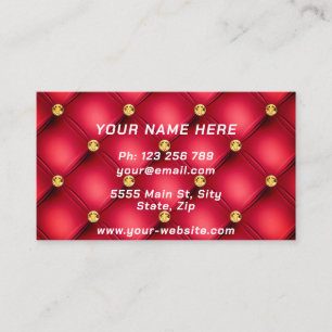 Diamants d'or Carte de visite rouge