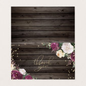 Diamants d'or Fleurs Bourgogne Carte de remercieme (Extérieur déplié)