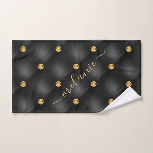 Diamants d'or noir serviettes de bain touffetées N (Serviette à main)