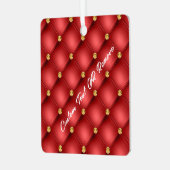 Diamants d'or rouge Ornement de Noël Texte personn (Avant gauche)