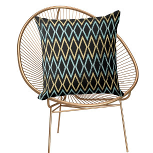 Diamants d'or Turquoise Aqua sur Coussin noir