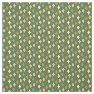 Diamants du milieu du siècle sur tissu vert