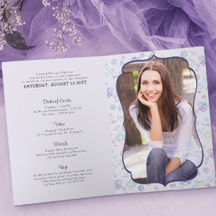 Diamants Élégants Invitation Photo Pliée Princesse