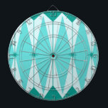 Diamants et Cible de flechettes géométriques de<br><div class="desc">Ce les diamants et la Cible de flechettes géométriques de Starbursts a tout les charme kitschy de quelque chose qui est kitschy et avec du charme. Les caractéristiques de conception inspirées vintages un mod, arrière - plan de bleu de paon avec des hexagones bleu-clair et ovales, posés avec des diamants...</div>