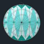 Diamants et Cible de flechettes géométriques de<br><div class="desc">Ce les diamants et la Cible de flechettes géométriques de Starbursts a tout les charme kitschy de quelque chose qui est kitschy et avec du charme. Les caractéristiques de conception inspirées vintages un mod, arrière - plan de bleu de paon avec des hexagones bleu-clair et ovales, posés avec des diamants...</div>