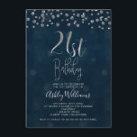 Diamants et Faux Argent Invitation 21e anniversair<br><div class="desc">Vous cherchez une invitation simple mais élégante pour 21e anniversaire? Ce design moderne présente des losanges comme des confettis en haut de l'invitation et un faux titre de calligraphie de feuille d'argent. L'arrière - plan est une image texturée bleu profond vert. Pour plus de 21e anniversaire invitation dans différents styles...</div>