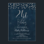 Diamants et Faux Argent Invitation 21e anniversair<br><div class="desc">Vous cherchez une invitation simple mais élégante pour 21e anniversaire? Ce design moderne présente des losanges comme des confettis en haut de l'invitation et un faux titre de calligraphie de feuille d'argent. L'arrière - plan est une image texturée bleu profond vert. Pour plus de 21e anniversaire invitation dans différents styles...</div>
