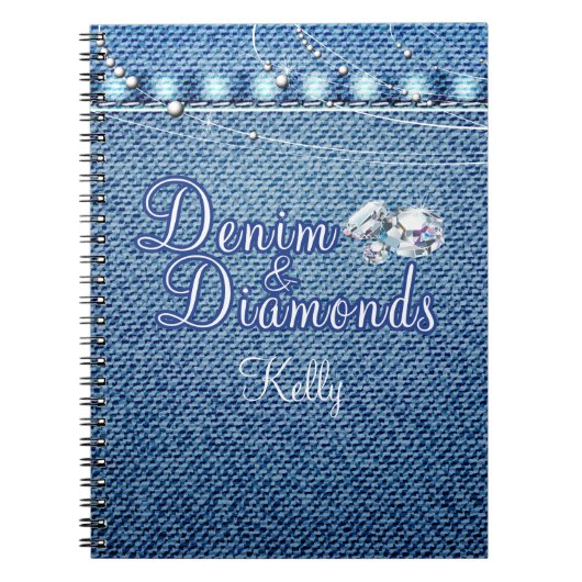 Diamants et livre d'invité de partie de denim (Devant)