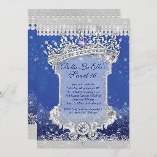 Diamants et sucreries 16 Invitations de coing (Devant / Derrière)