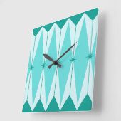 Diamants géométriques et étoiles Carré Horloge mur (Angle)