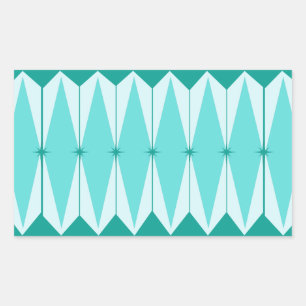 Diamants géométriques et étoiles - Stickers Rectan