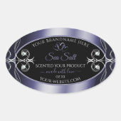 Diamants glamour Décor bleu noir Étiquettes de pro (Devant)