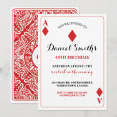 Diamants Jouer Carte Anniversaire Ace Vegas Invita (Devant / Derrière)