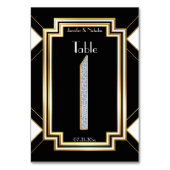 Diamants Mariage Art Déco Glam Numéro de table Un (Par défaut)