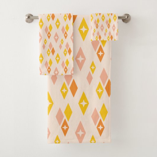 Diamants MCM Atomique Motif Jaune, Orange, Rose (En situation)