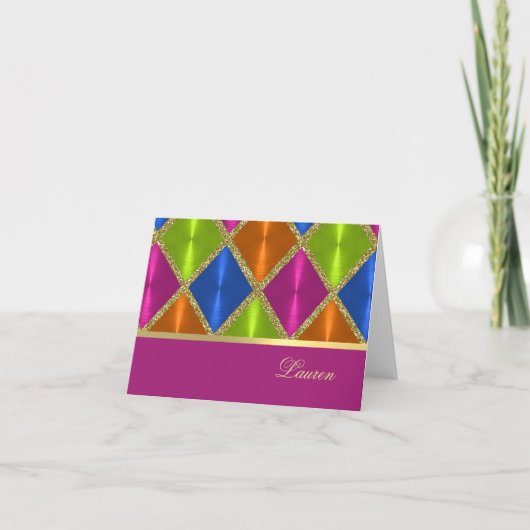 Diamants orange rose carte de remerciements (Devant)