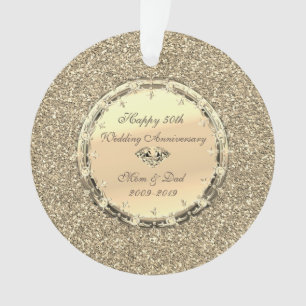Diamants Pailletés Or 50e Anniversaire de Mariage