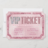 Diamants roses glamour VIP Invitation de ticket (Devant)