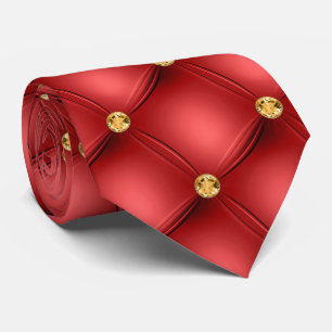 Diamants Rouges Or Tufaux Cravate en cuir