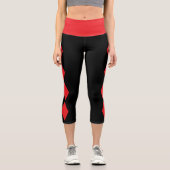 Diamants rouges sur leggings de capri noir (Recto)