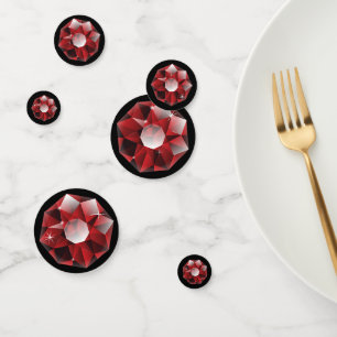 Diamants Strass Rouge Rubis Confettis