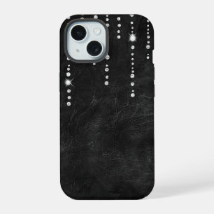 Diamants sur cuir noir