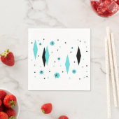 Diamants turquoise rétro et serviettes en papier S (En situation)