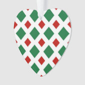 Diamants verts et rouges sur blanc (devant)