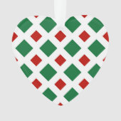 Diamants verts et rouges sur blanc (devant)