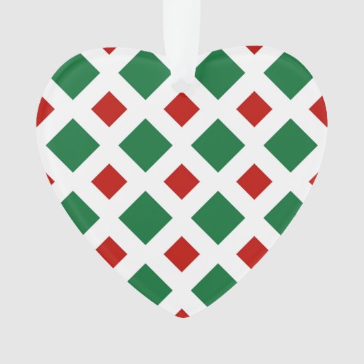 Diamants verts et rouges sur blanc (devant)