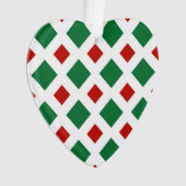 Diamants verts et rouges sur blanc (devant)