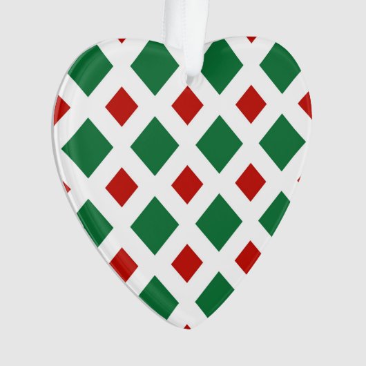 Diamants verts et rouges sur blanc (devant)