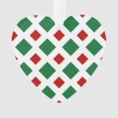 Diamants verts et rouges sur blanc (dos)