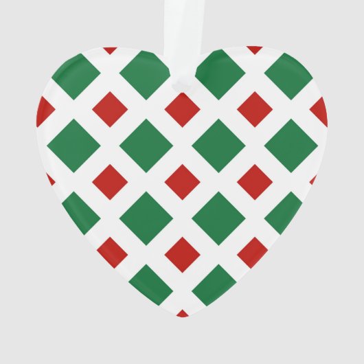 Diamants verts et rouges sur blanc (dos)